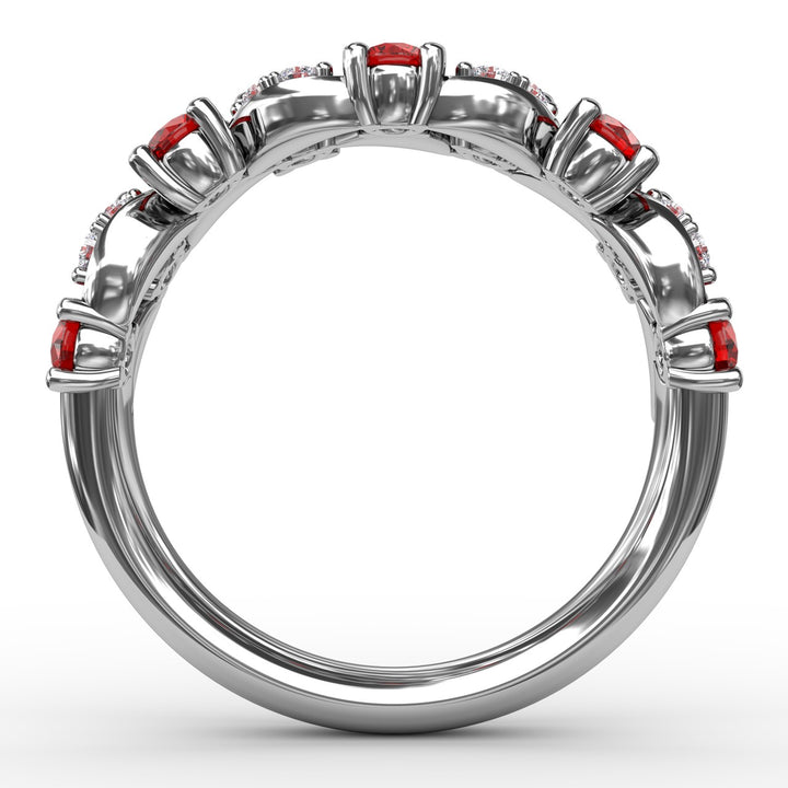 Marquise Ruby and Diamond Ring