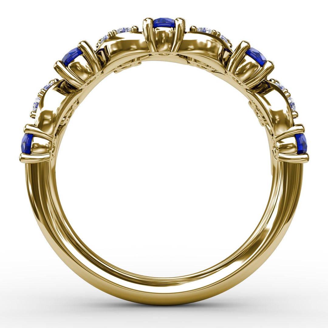 Marquise Sapphire and Diamond Ring