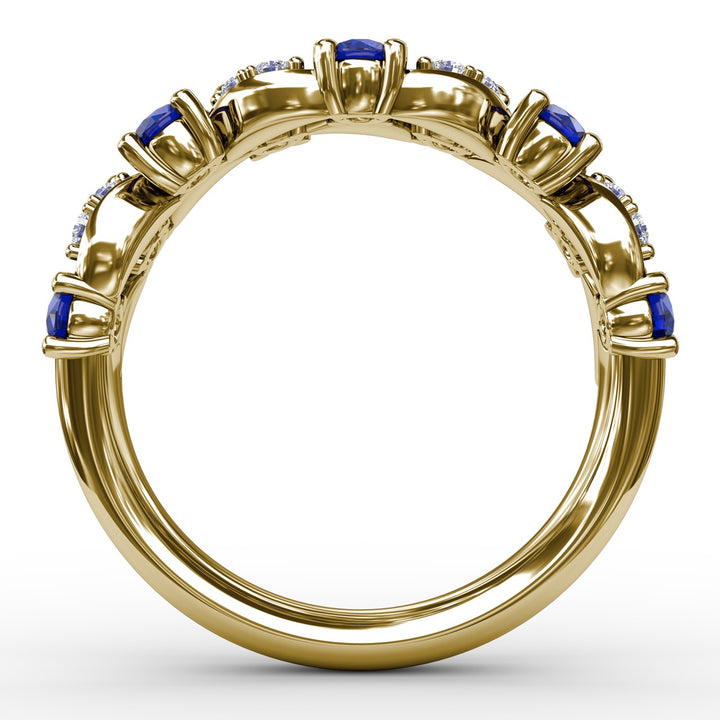 Marquise Sapphire and Diamond Ring