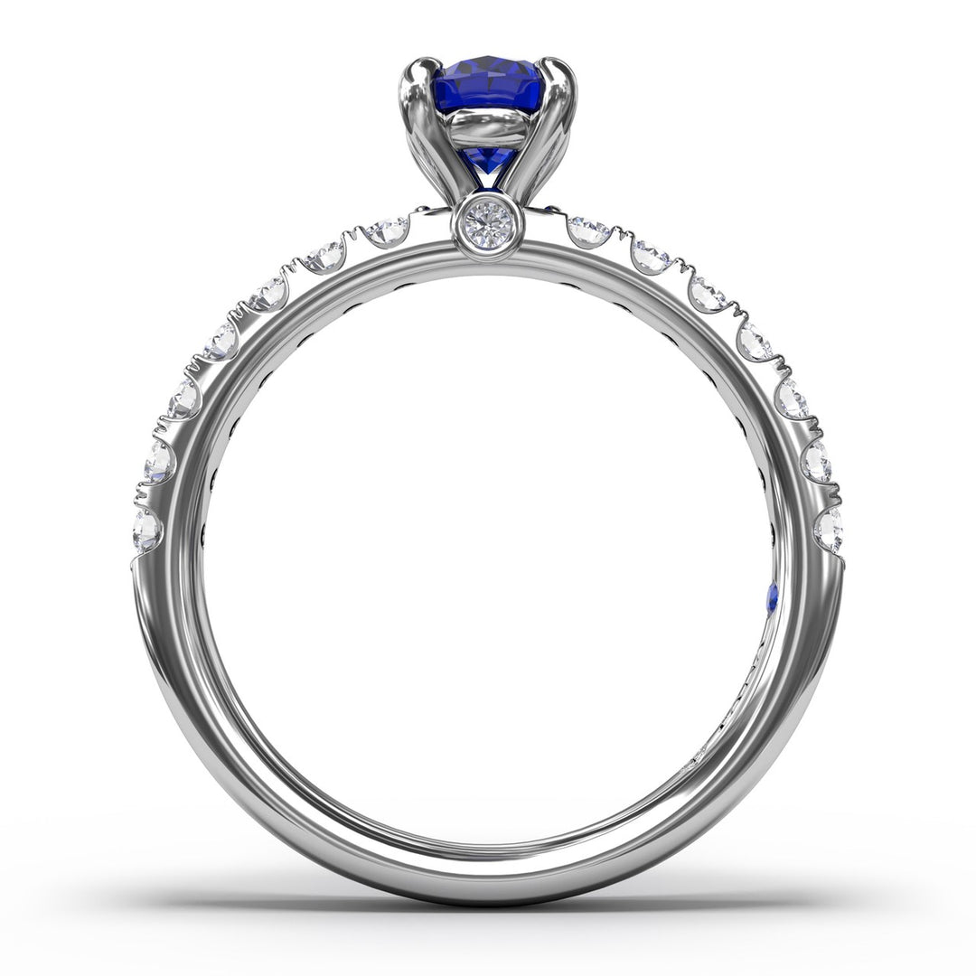 Striking Solitaire Sapphire And Diamond Ring