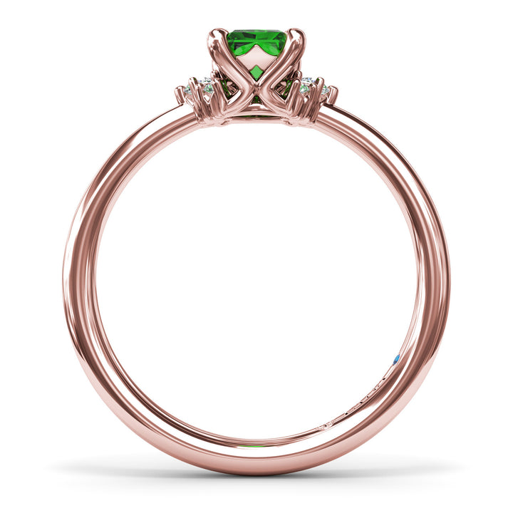 Emerald and Diamond Cluster Ring