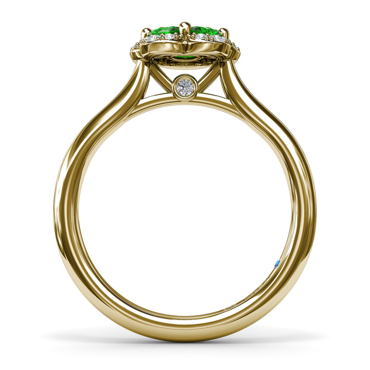 Floral Emerald and Diamond Ring