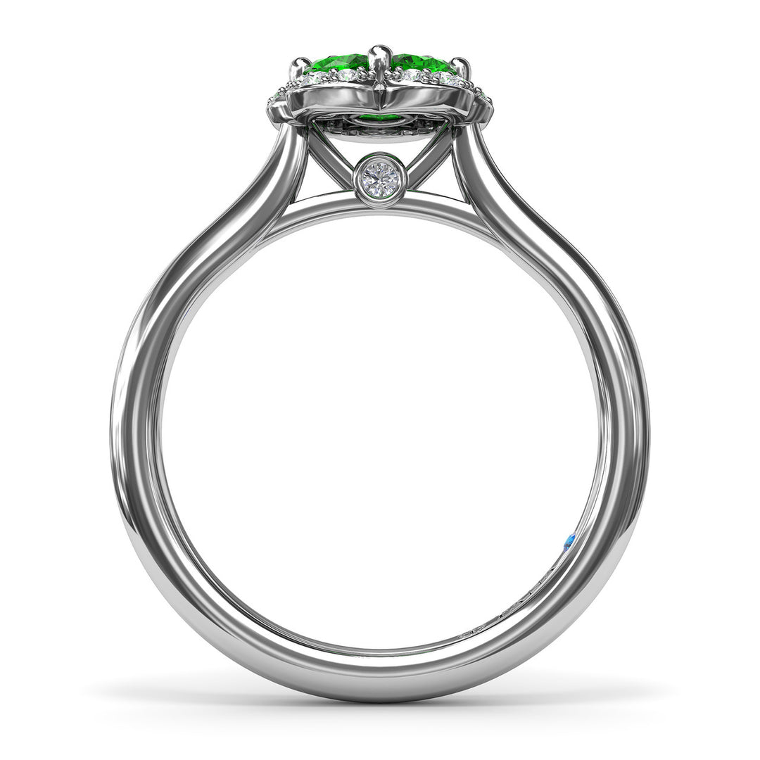 Floral Emerald and Diamond Ring