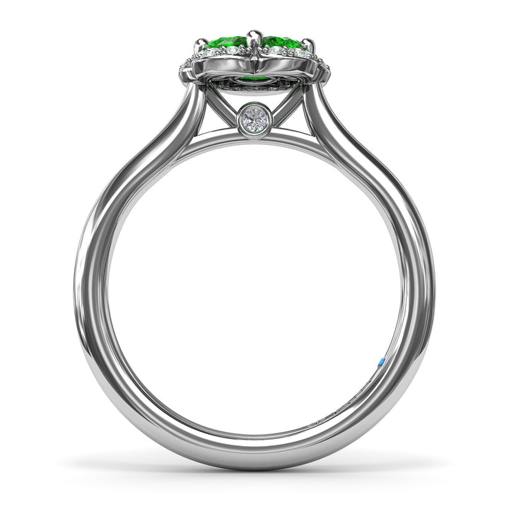 Floral Emerald and Diamond Ring