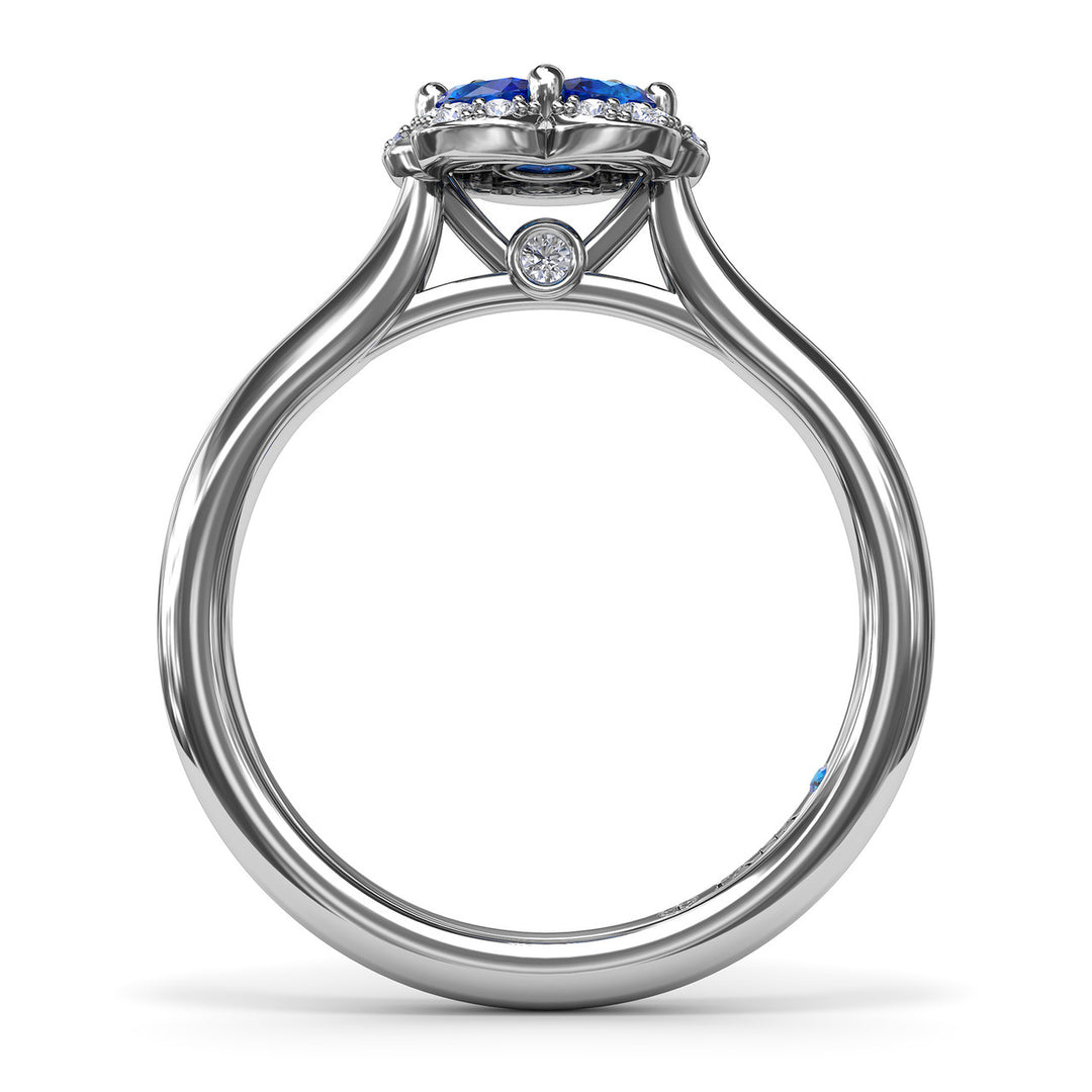Floral Sapphire and Diamond Ring