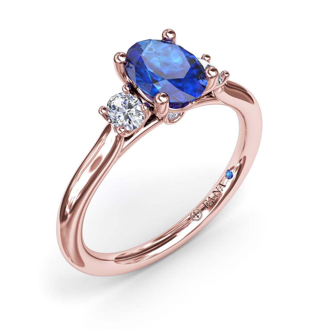 Three Stone Sapphire and Diamond Ring