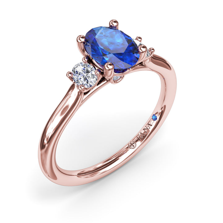 Three Stone Sapphire and Diamond Ring