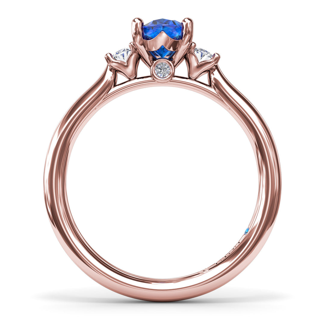 Three Stone Sapphire and Diamond Ring