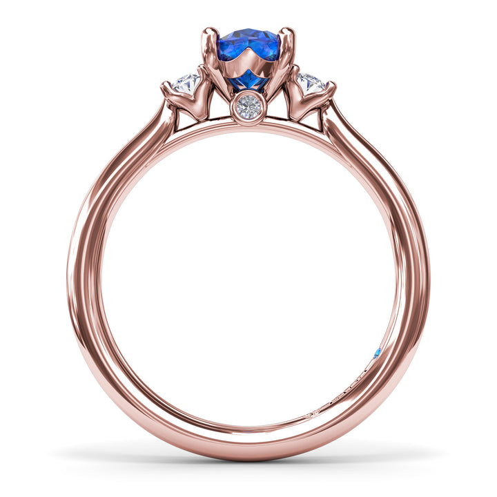 Three Stone Sapphire and Diamond Ring