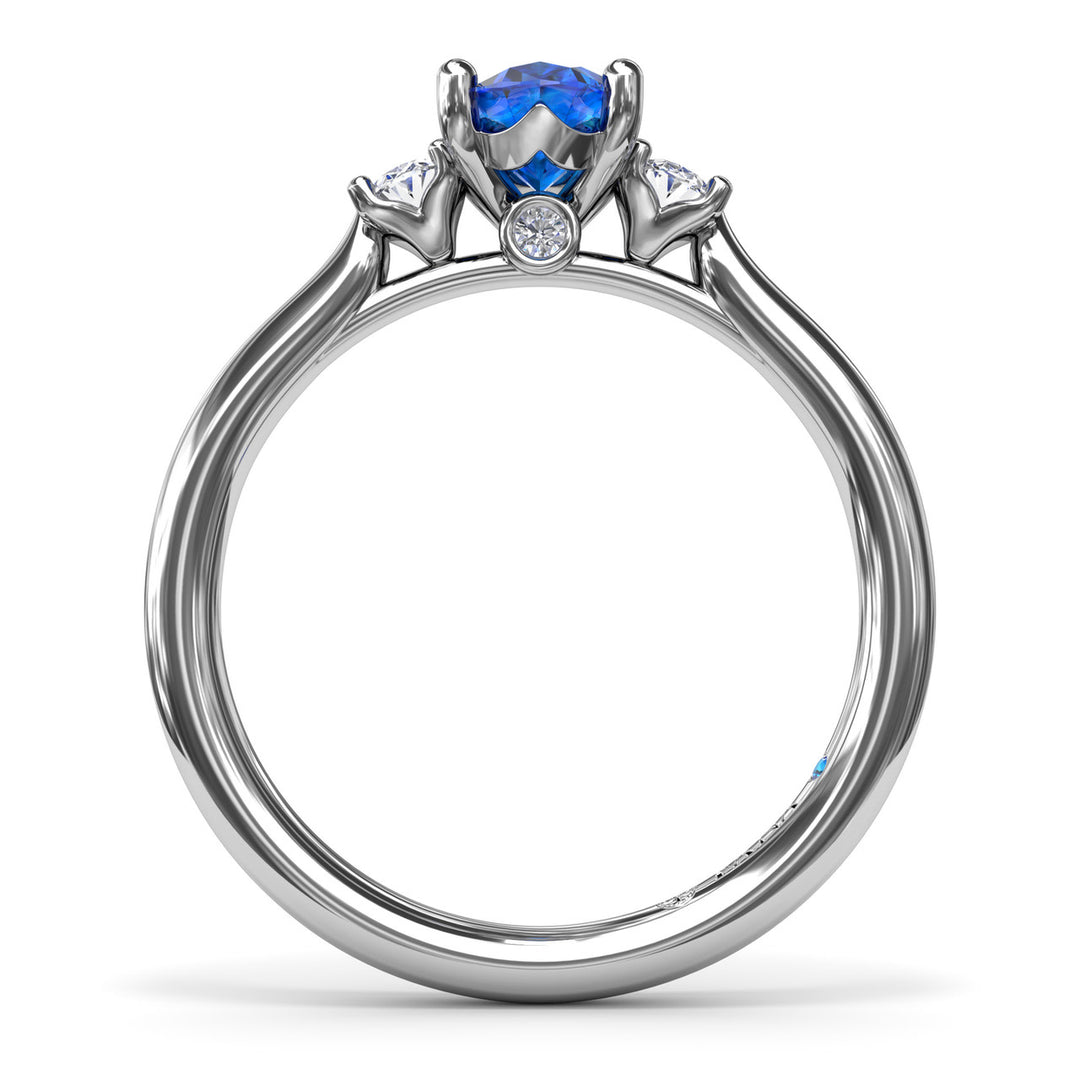 Three Stone Sapphire and Diamond Ring