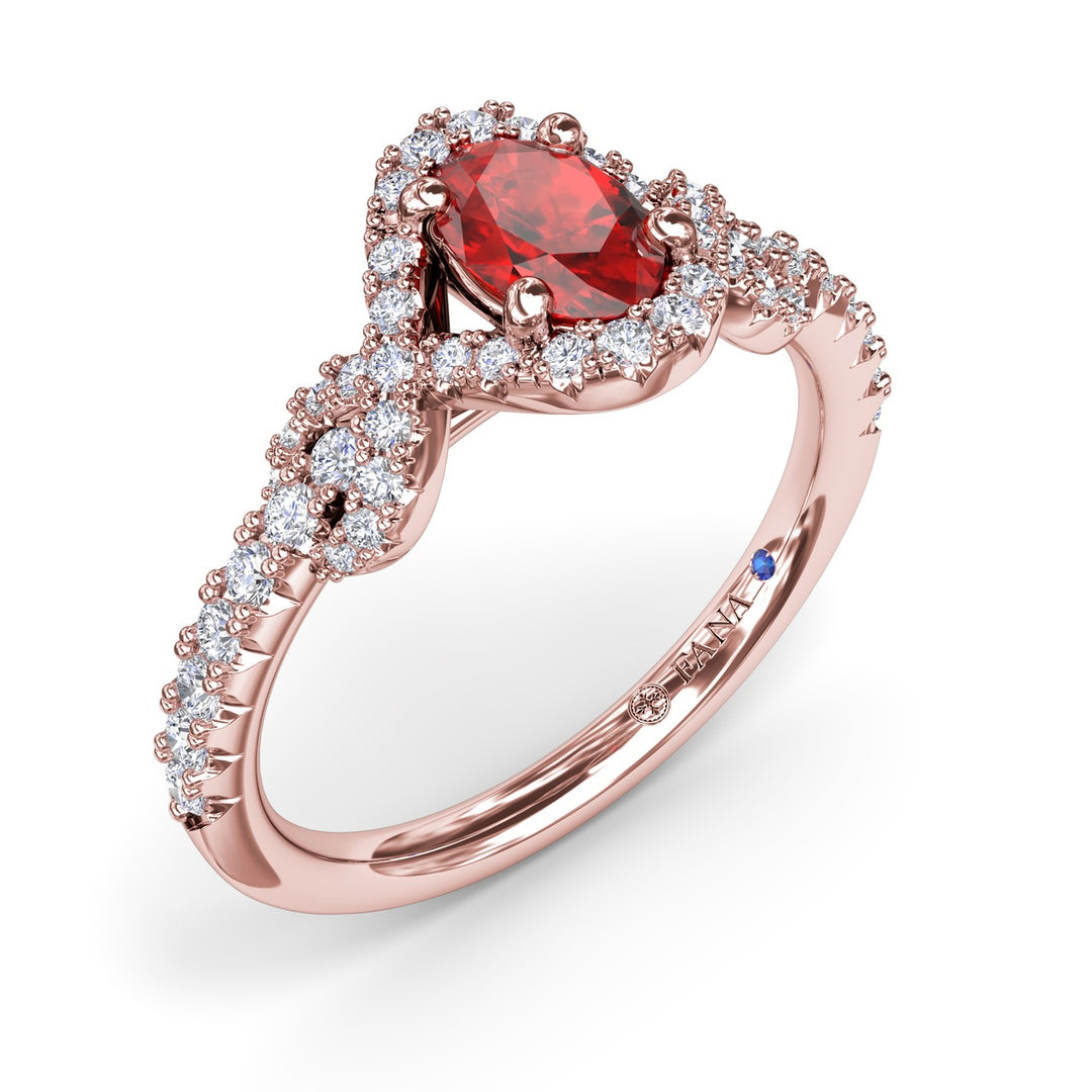 Love Knot Ruby and Diamond Ring