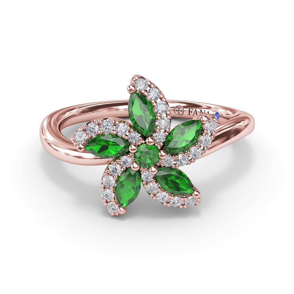 Emerald and Diamond Catalina Ring