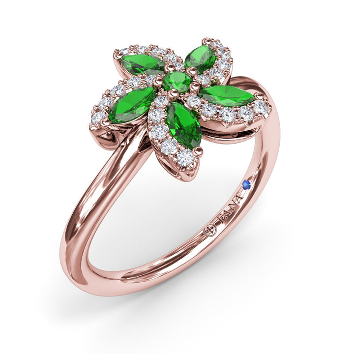 Emerald and Diamond Catalina Ring