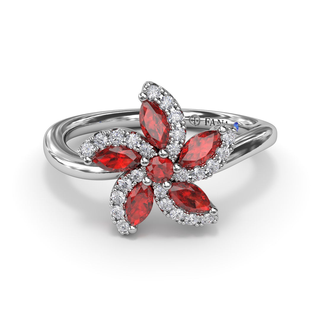 Ruby and Diamond Catalina Ring