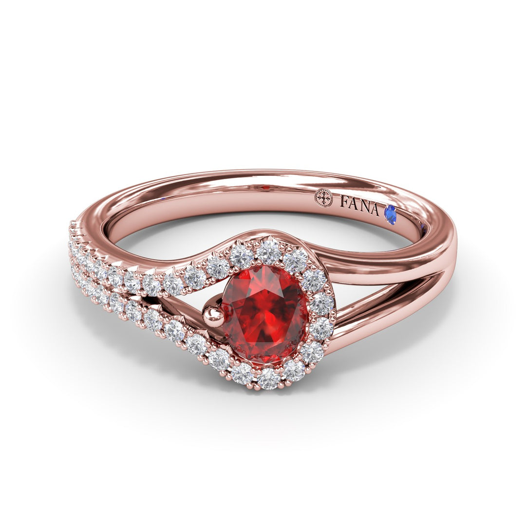 Split Ruby and Diamond Wrap Ring