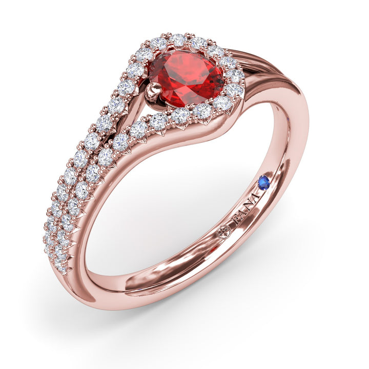 Split Ruby and Diamond Wrap Ring