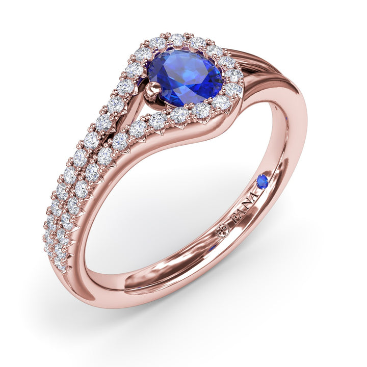 Split Sapphire and Diamond Wrap Ring