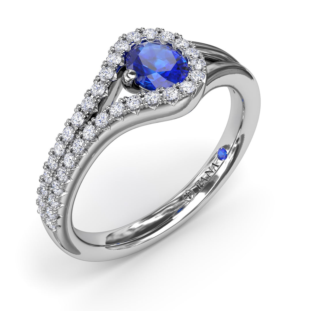 Split Sapphire and Diamond Wrap Ring