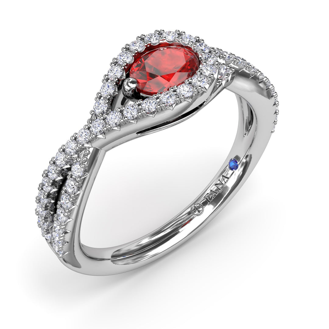 East-to-West Oval Ruby Ring