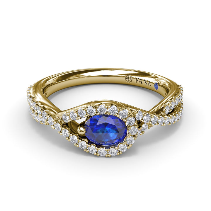 East-to-West Oval Sapphire Ring