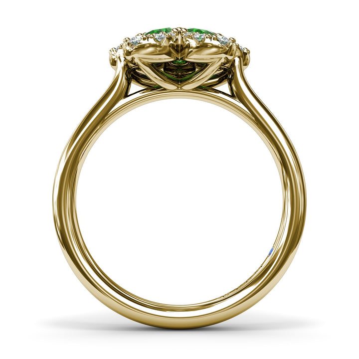 Emerald Magnolia Ring