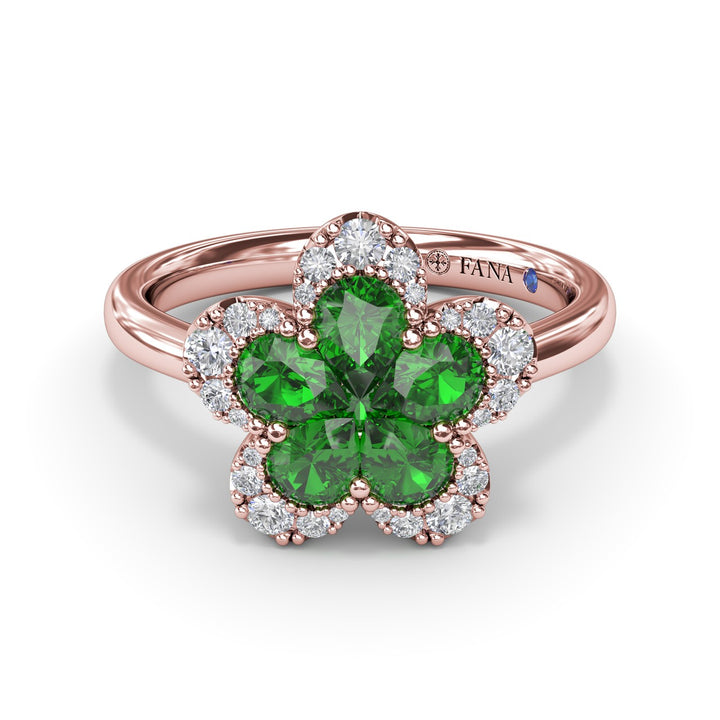 Emerald Magnolia Ring