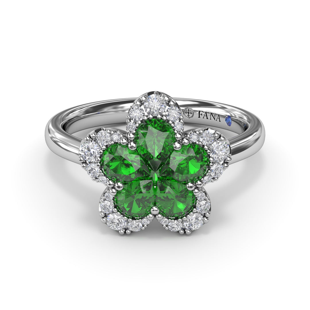 Emerald Magnolia Ring