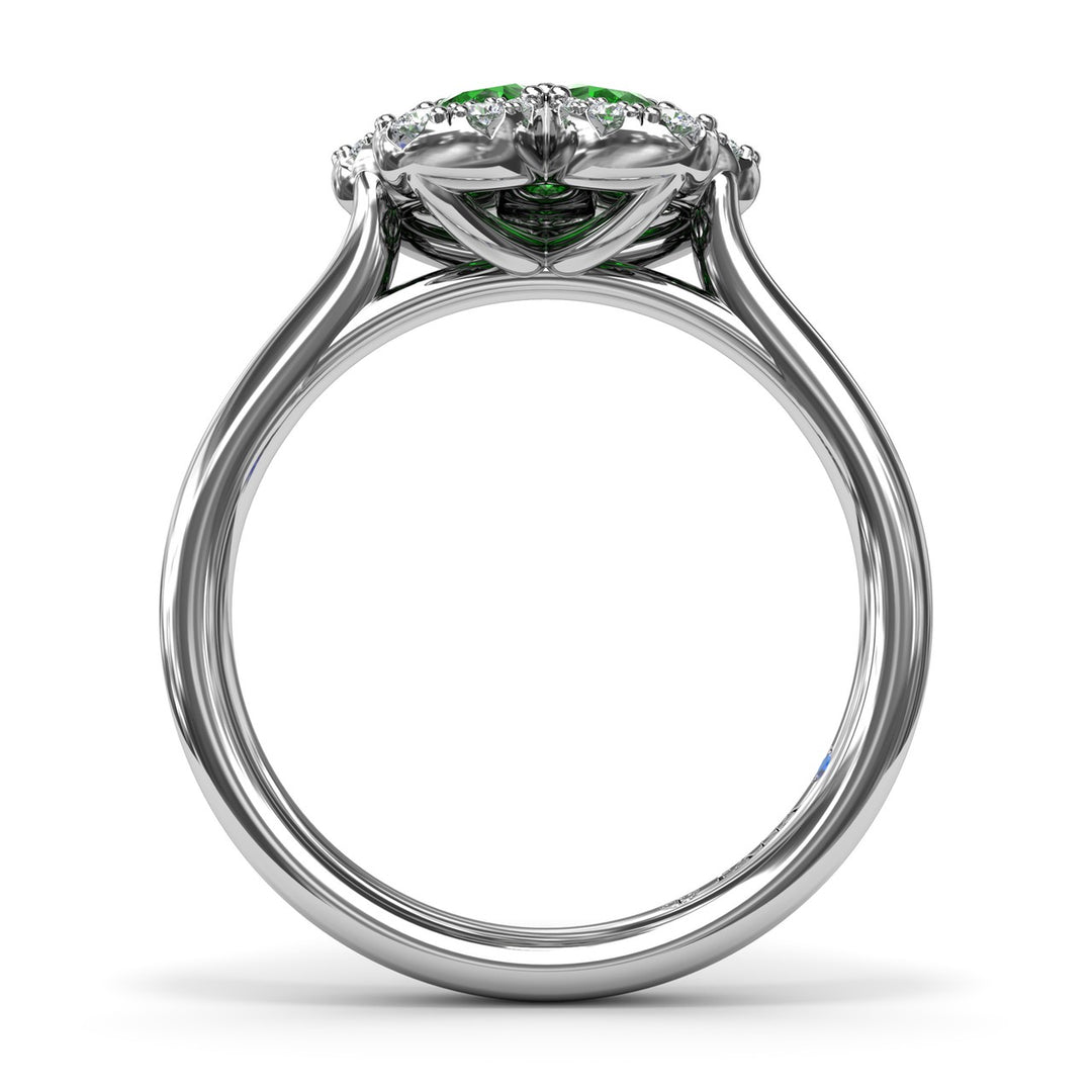 Emerald Magnolia Ring