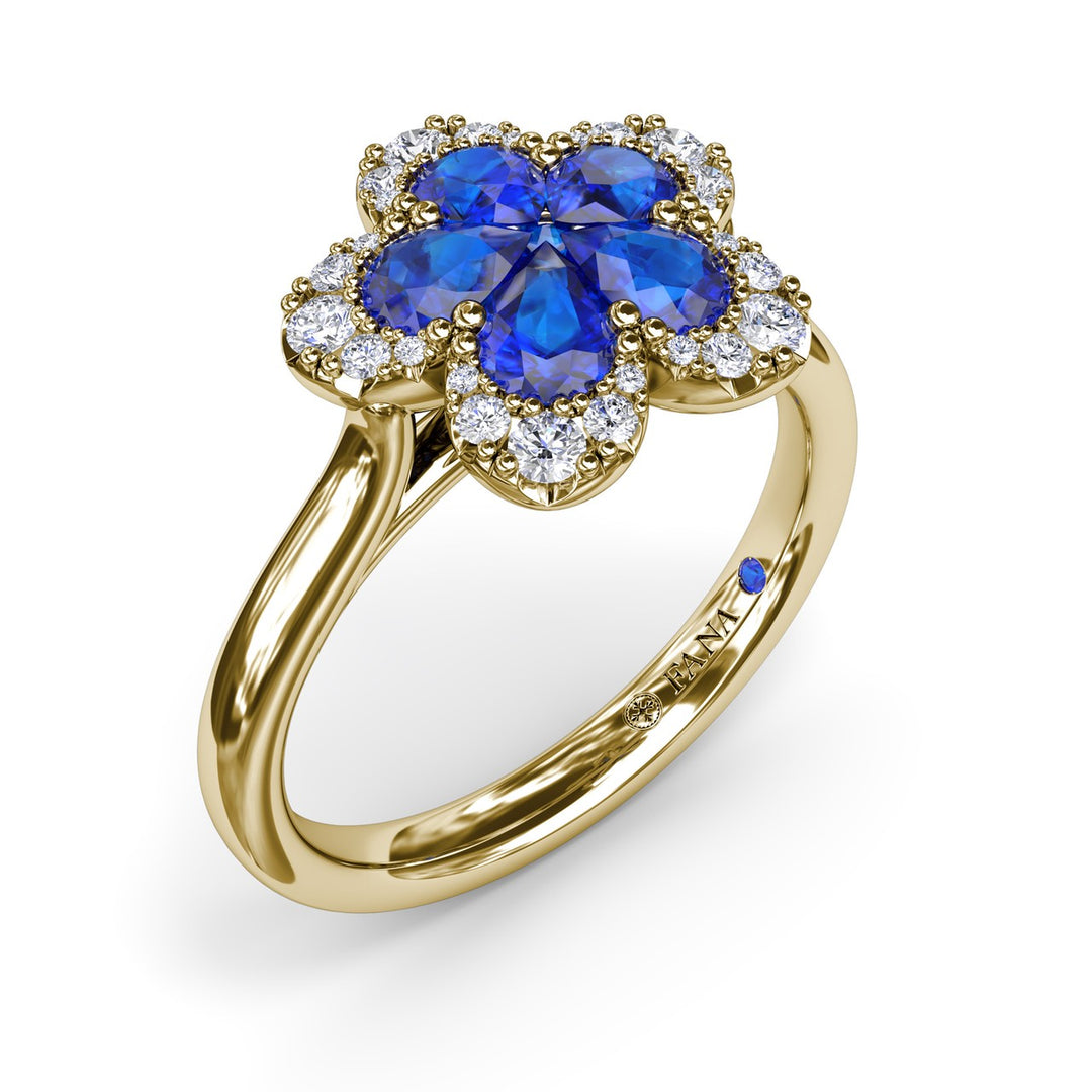 Sapphire Magnolia Ring