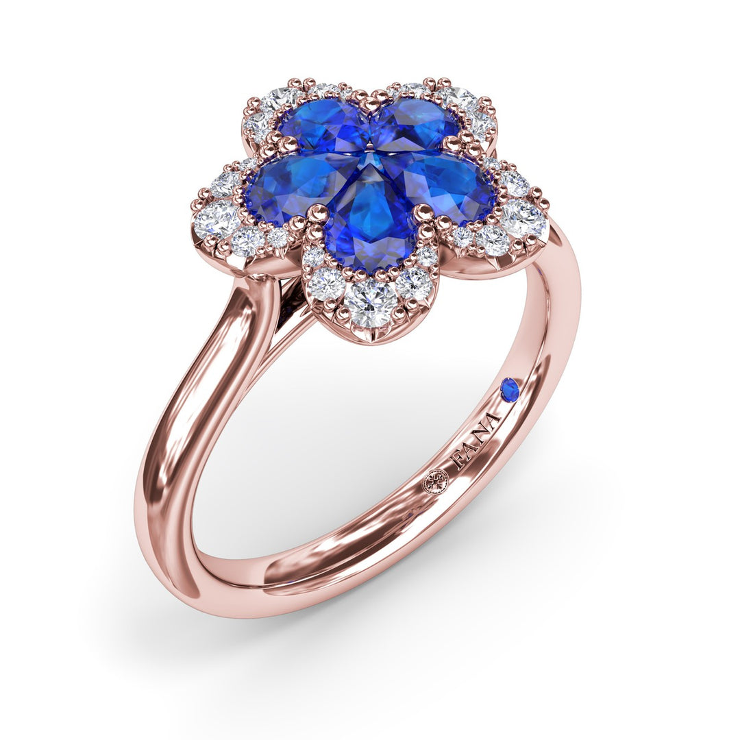Sapphire Magnolia Ring