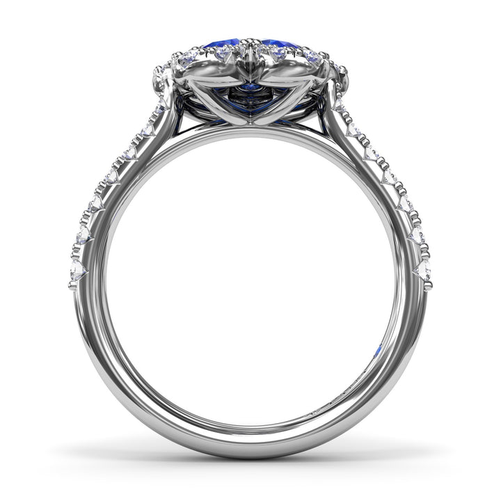 Sapphire and Diamond Magnolia Ring