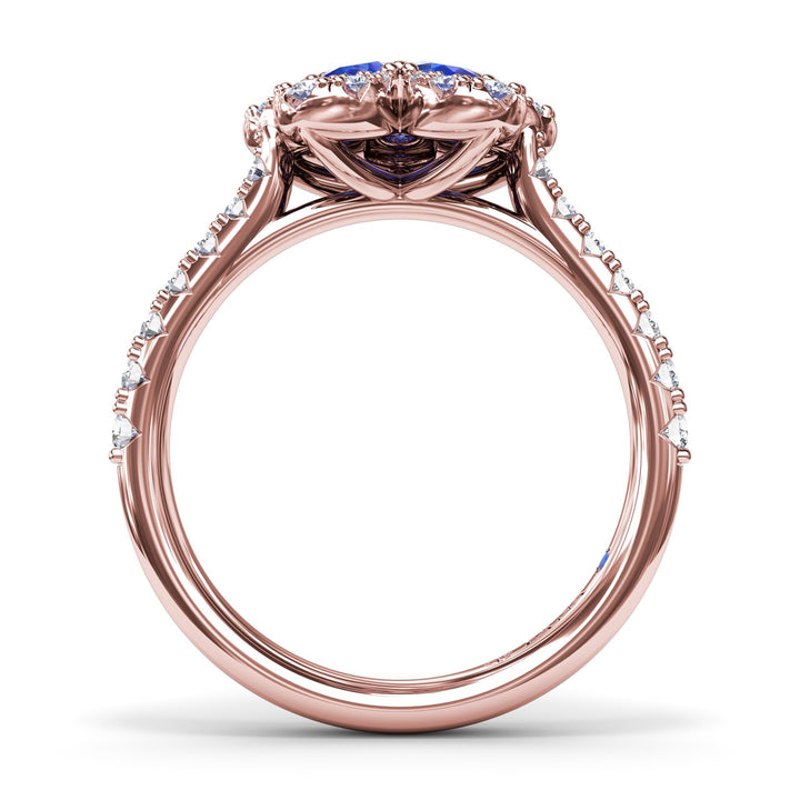 Sapphire and Diamond Magnolia Ring