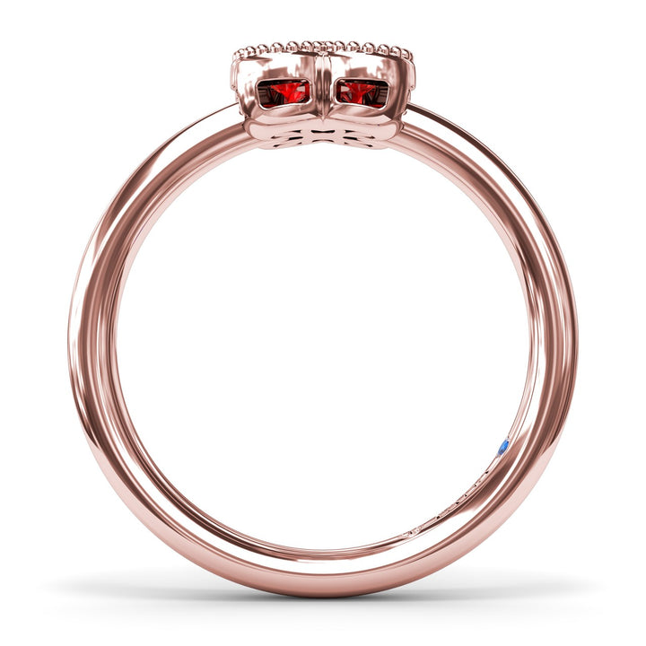 Magnolia Milgrain Ruby Ring