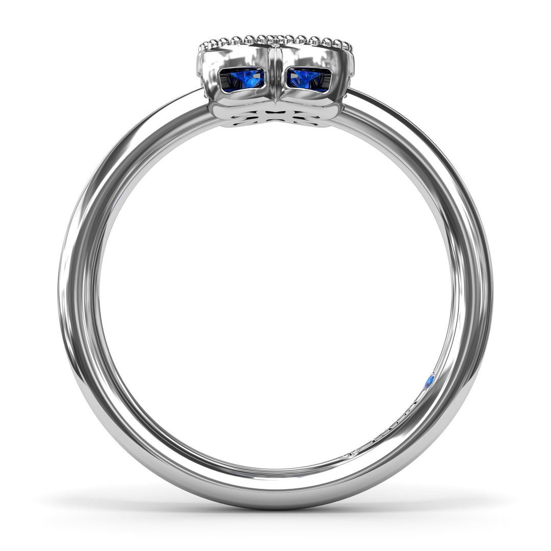 Magnolia Milgrain Sapphire Ring