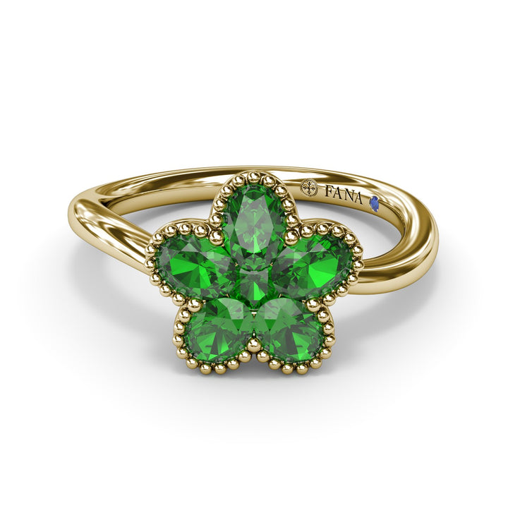 Magnolia Wave Emerald Ring