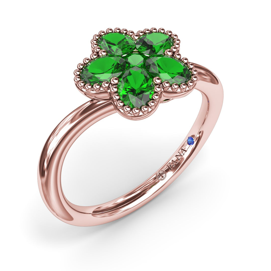 Magnolia Wave Emerald Ring