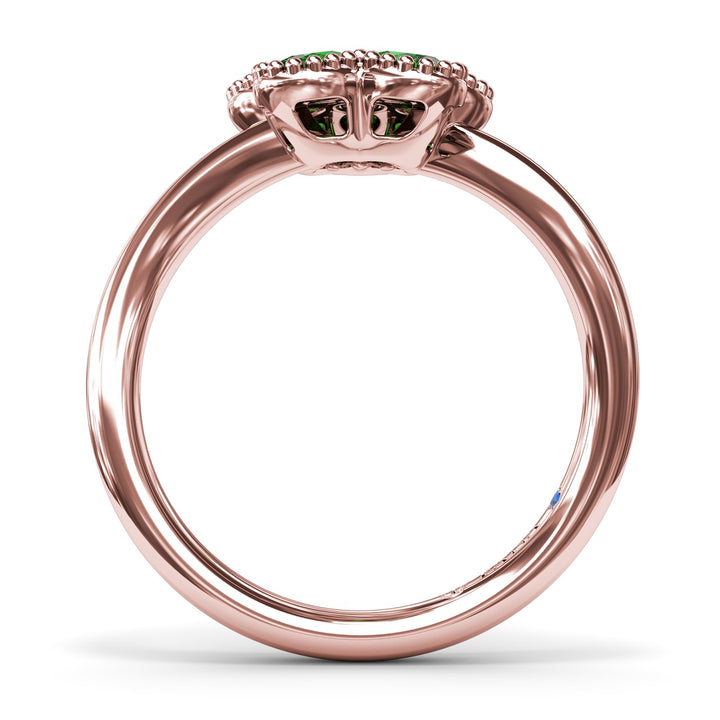 Magnolia Wave Emerald Ring