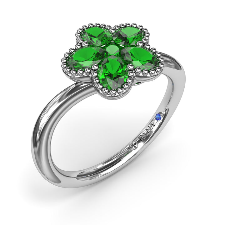 Magnolia Wave Emerald Ring