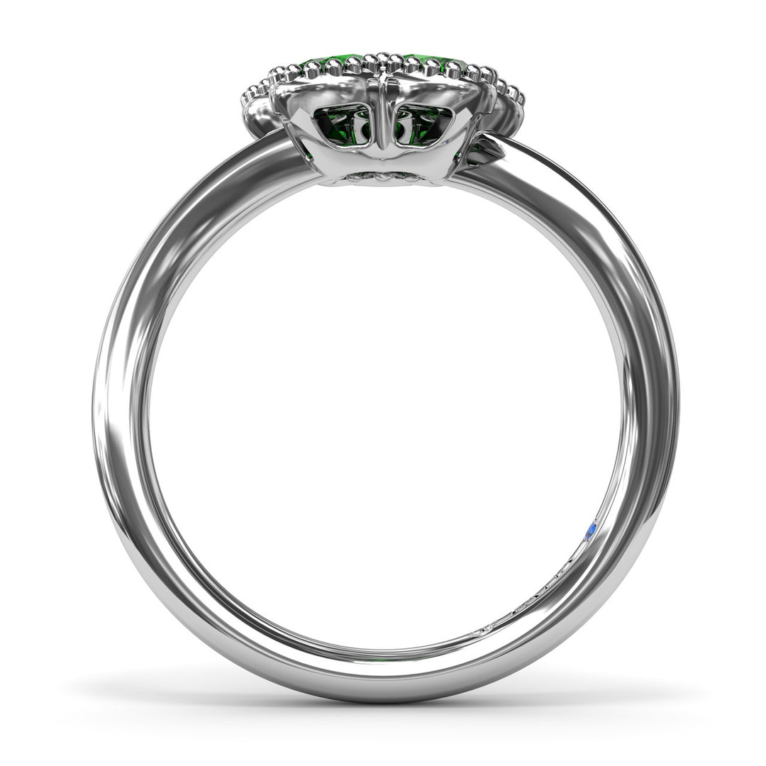Magnolia Wave Emerald Ring