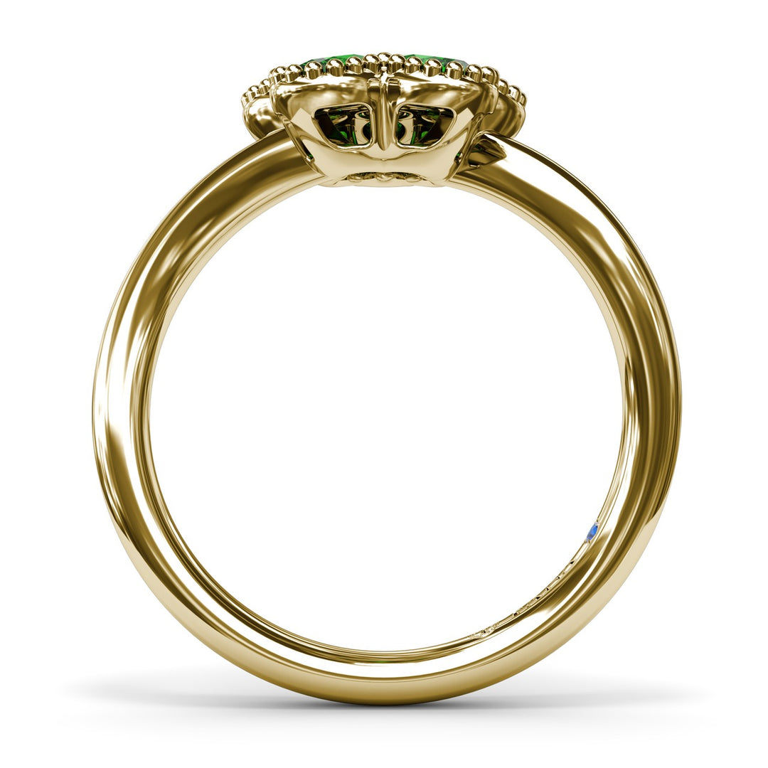 Magnolia Wave Emerald Ring
