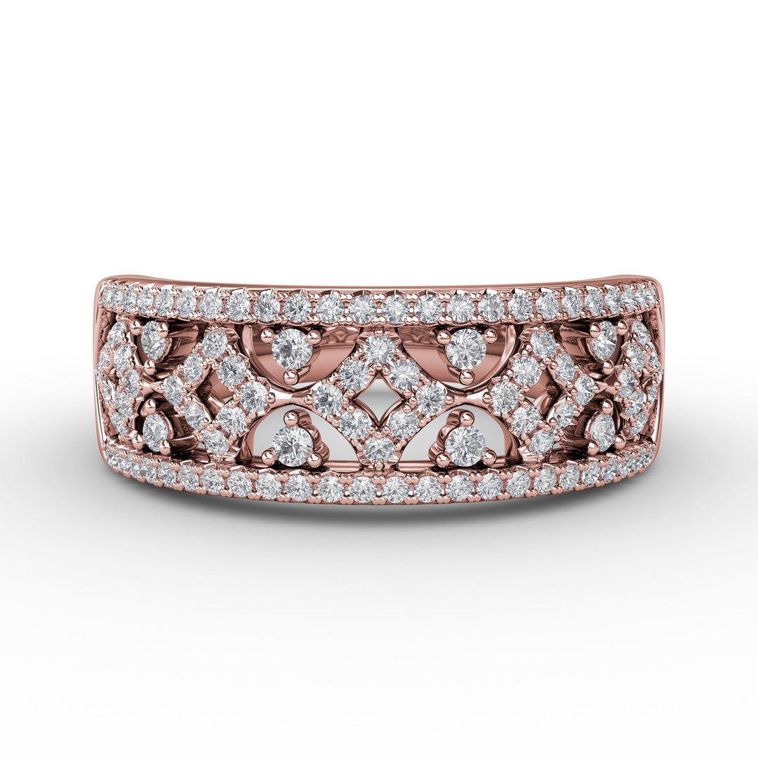 Geometric Pave Diamond Band