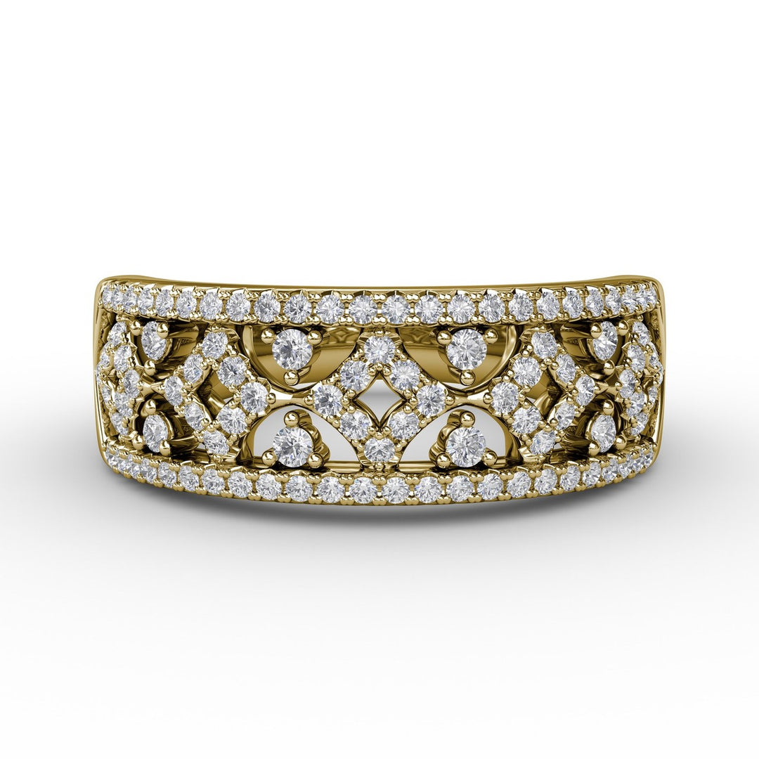 Geometric Pave Diamond Band