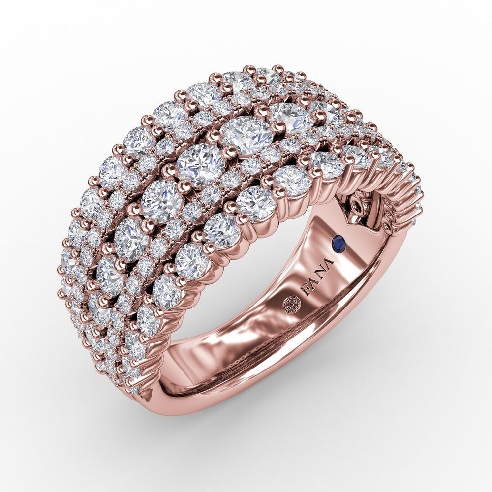 Five-Row Alternating Diamond Band