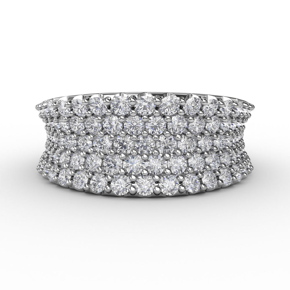 Five-Row Shared Prong Diamond Band