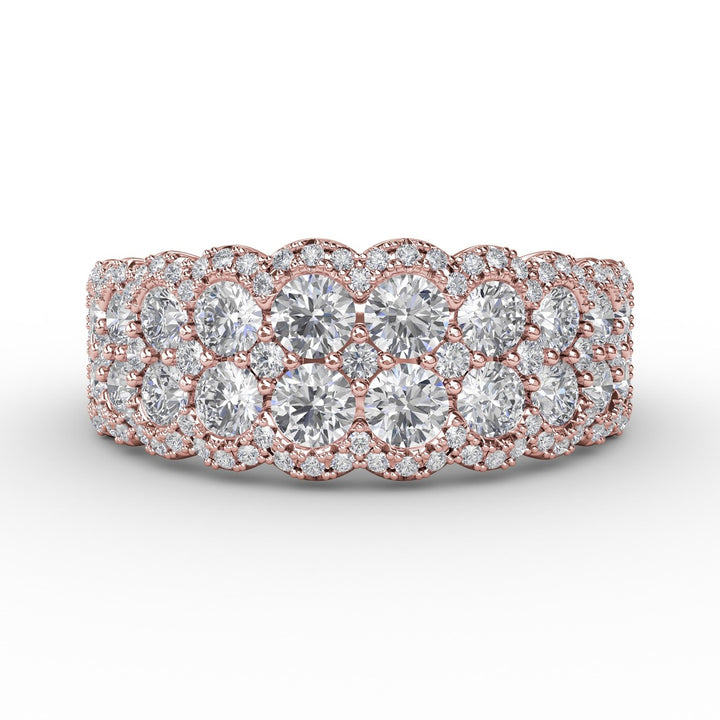Multi-Layered Round Diamond Band