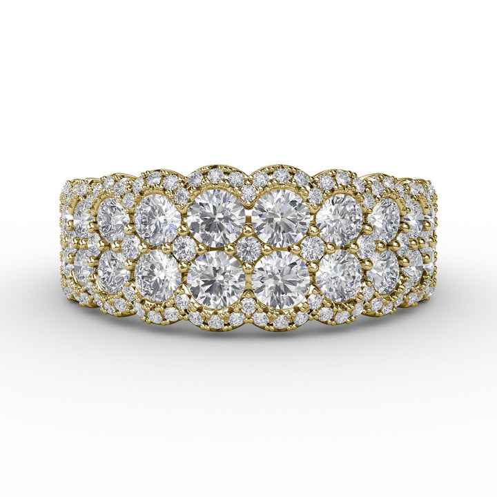 Multi-Layered Round Diamond Band