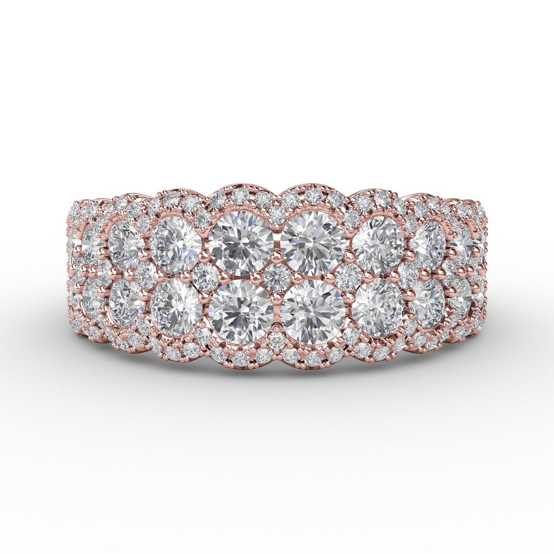 Multi-Layered Round Diamond Band