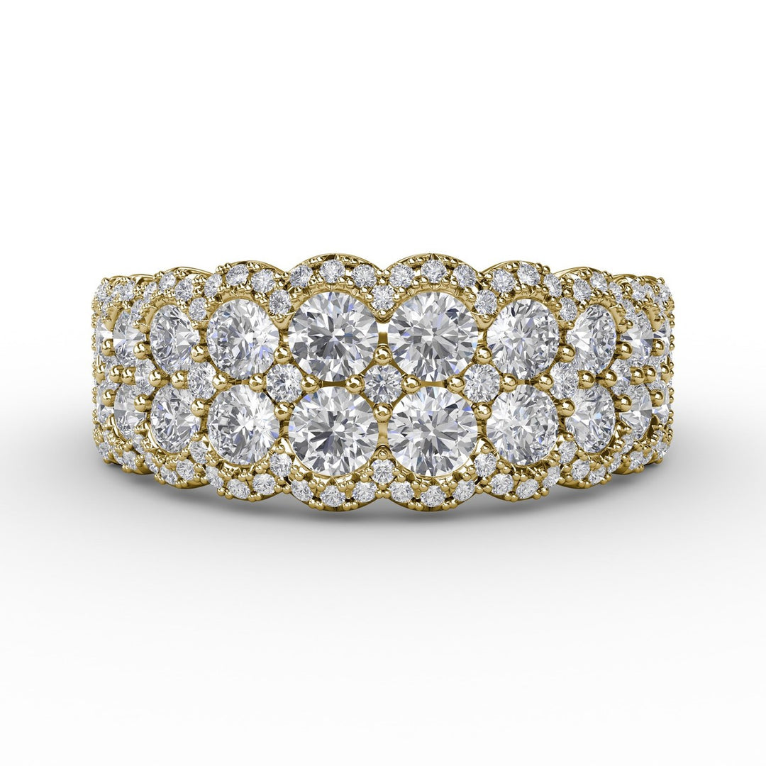 Multi-Layered Round Diamond Band