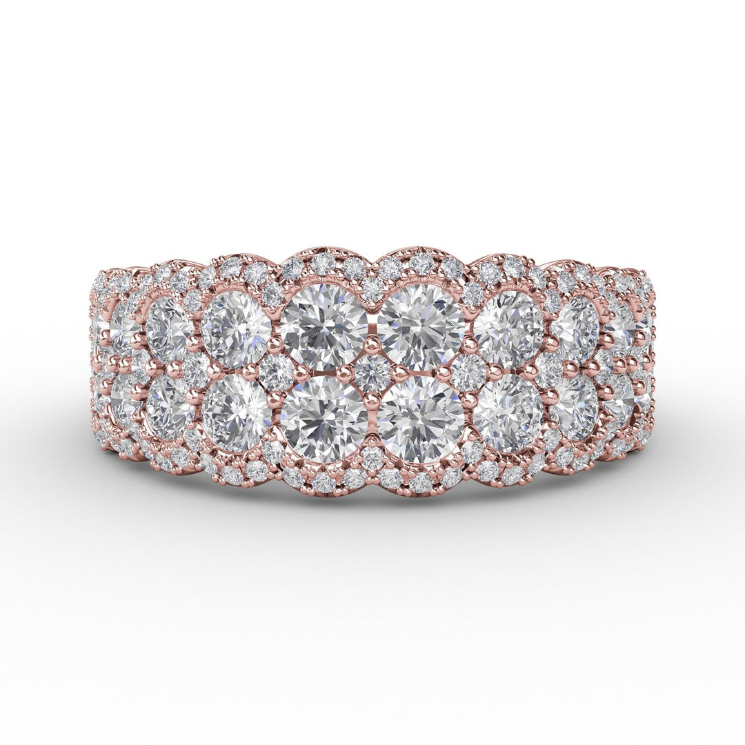 Multi-Layered Round Diamond Band
