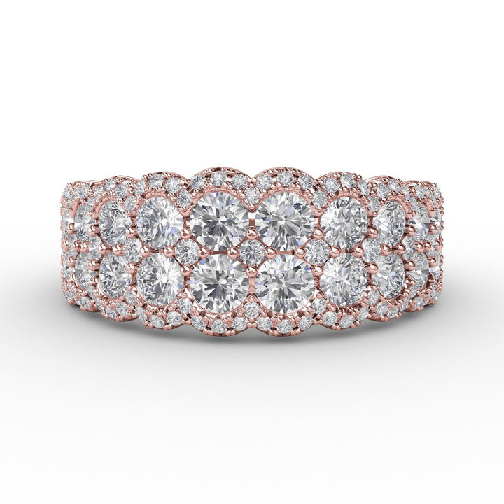 Multi-Layered Round Diamond Band